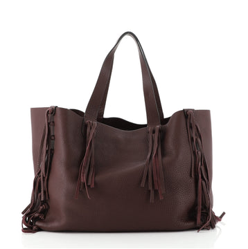 Valentino C-Rockee Fringe Tote Leather Medium