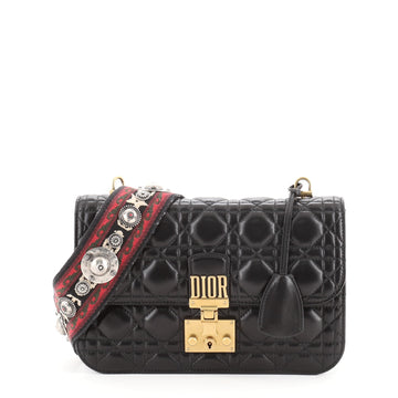 Christian Dior Dioraddict Flap Bag with Strap Cannage Quilt Lambskin Medium