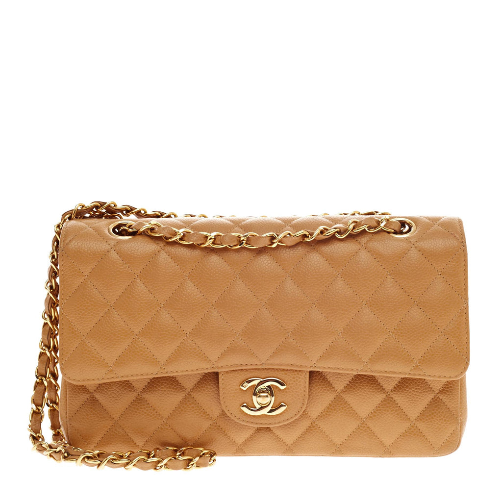 Chanel - Small Classic Flap Bag - Yellow Caviar CGHW - Excellent