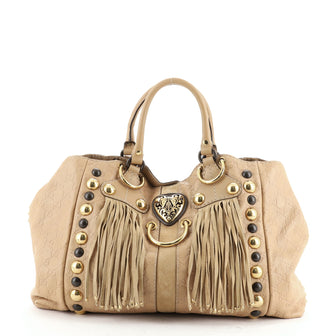 Gucci Fringe Babouska Tote Guccissima Leather Medium