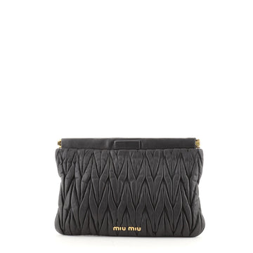 Miu Miu Top Frame Clutch Matelasse Leather Medium