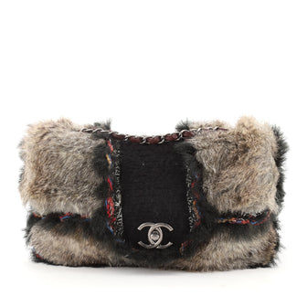 Chanel Fantasy Flap Bag Fur and Tweed Medium