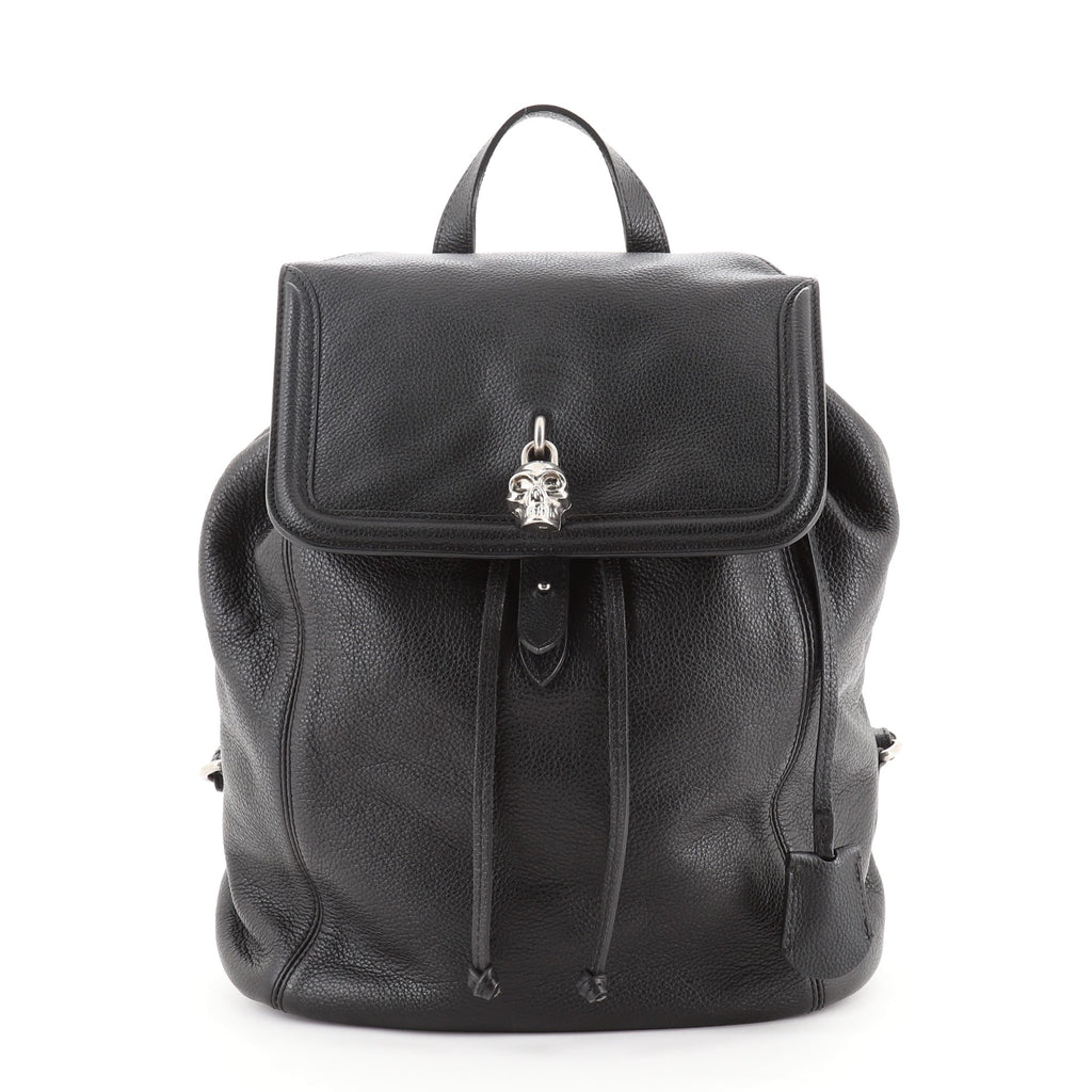 Alexander McQueen Skull Padlock Backpack Leather Large Black 637501 Alexander McQueen Skull Padlock Backpack Leather Large Black 637501