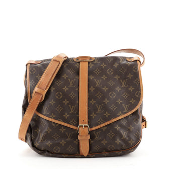 Louis Vuitton Saumur Handbag Monogram Canvas 30