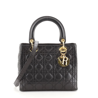 Christian Dior Vintage Lady Dior Bag Cannage Quilt Lambskin Medium