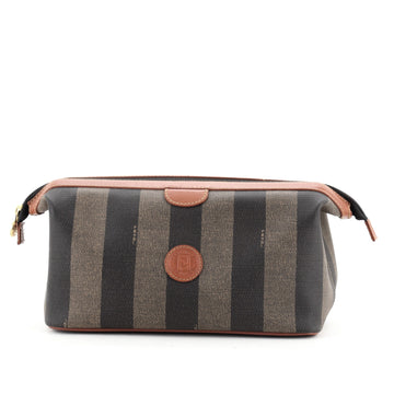 Fendi Vintage Cosmetic Case Pequin Canvas Small