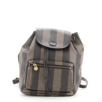 Fendi Pequin Front Pocket Backpack Coated Canvas Small