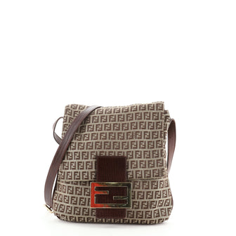 Fendi Vintage Flap Crossbody Bag Zucchino Canvas Medium