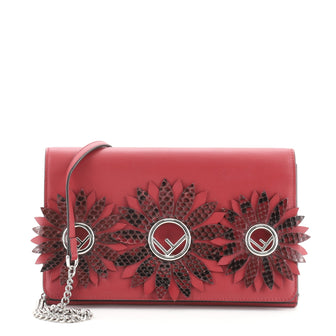 Fendi Kan I F Wallet On Chain Embellished Leather with Python