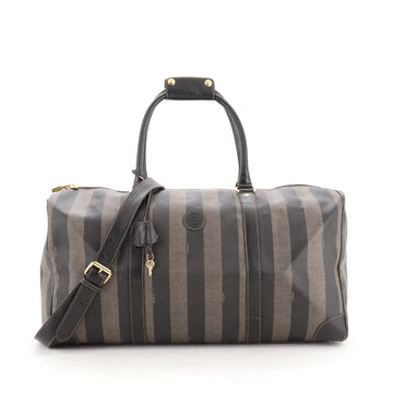 Fendi Vintage Pequin Convertible Duffle Coated Canvas Large