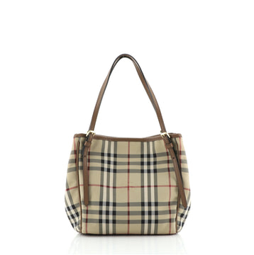 Burberry Canterbury Tote Horseferry Check Canvas Mini