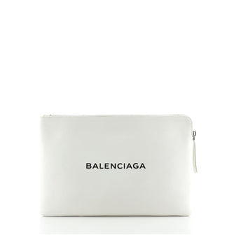 Balenciaga Everyday Logo Pouch Printed Leather Large