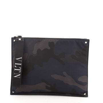 Valentino VLTN Wristlet Clutch Camo Nylon