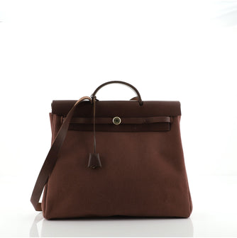 Hermes Herbag Toile and Leather MM