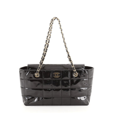 Chanel Vintage Chocolate Bar Tote Quilted Patent East West