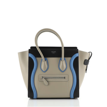Celine Tricolor Luggage Bag Leather Micro