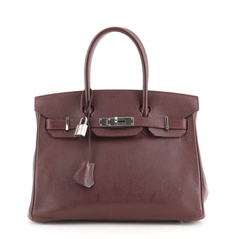 Hermes Birkin Handbag Purple Chevre de Coromandel with Palladium Hardware 30