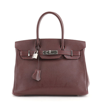 Hermes Birkin Handbag Purple Chevre de Coromandel with Palladium Hardware 30