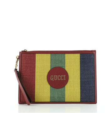 Gucci Wristlet Clutch Baiadera Striped Canvas