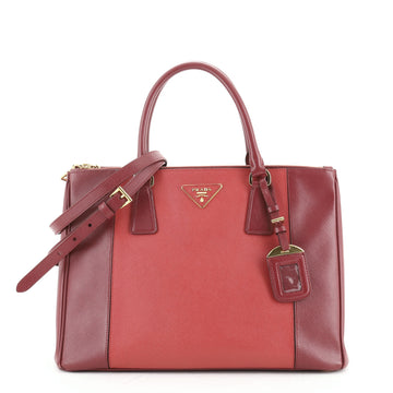 Prada Bicolor Double Zip Lux Tote Saffiano Leather Medium