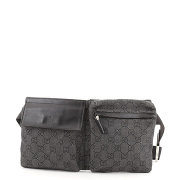 Gucci Vintage Double Belt Bag GG Canvas
