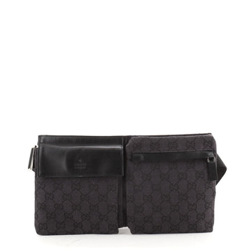Gucci Vintage Double Belt Bag GG Denim