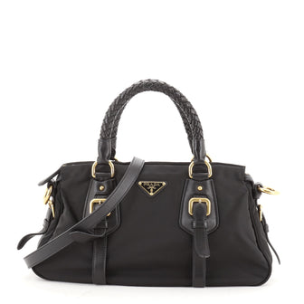 Prada Convertible Belted Satchel Tessuto and Leather Small