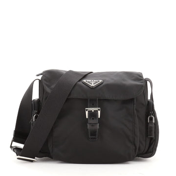 Prada Side Pocket Flap Messenger Bag Tessuto Small
