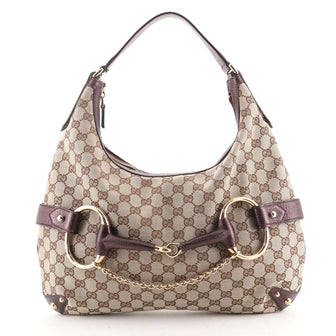 Gucci Horsebit Chain Hobo GG Canvas Large