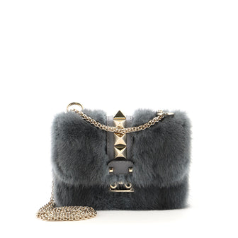 Valentino Glam Lock Shoulder Bag Mink Small