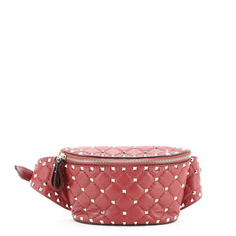 Valentino Rockstud Spike Belt Bag Quilted Leather