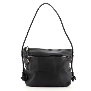 Gucci Braided Strap Zip Messenger Leather Medium