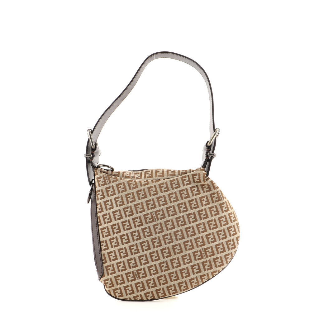 Fendi Zucchino Canvas Oyster Shoulder #278899F68B 2000s FENDI Pink Zucchino Mini Oyster Bag – Closed Caption main image 3