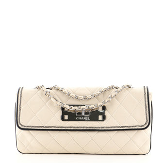 Chanel Mademoiselle Lock Flap Bag Quilted Lambskin East West