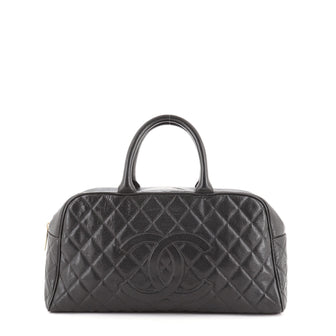 Chanel Timeless CC Bowler Bag Quilted Caviar Large