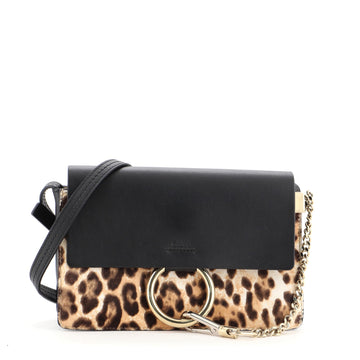 Chloe Faye Shoulder Bag Calf Hair and Leather Small