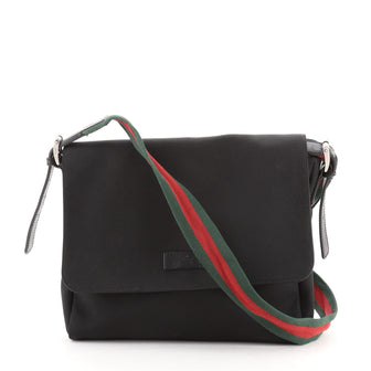 Gucci Web Strap Messenger Bag Techno Canvas Medium