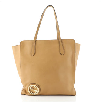 Gucci Grand Prix Interlocking GG Tote Grainy Leather Large