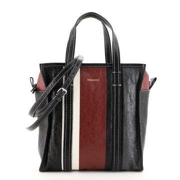 Balenciaga Bazar Convertible Tote Striped Leather Small