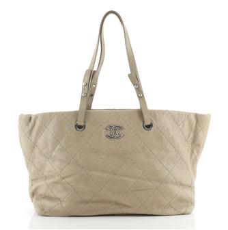 Chanel On The Road Tote Quilted Leather Small