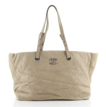 Chanel On The Road Tote Quilted Leather Small