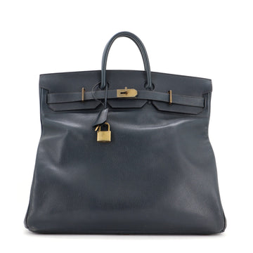 Hermes HAC Birkin Bag Blue Ardennes with Gold Hardware 50
