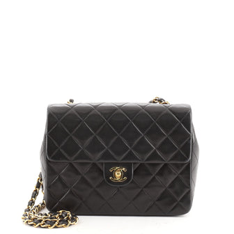 Chanel Vintage Square Classic Flap Bag Quilted Lambskin Small