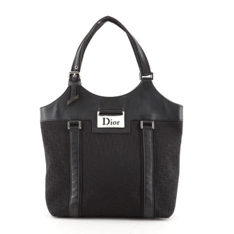Christian Dior Vintage Street Chic Tote Diorissimo Canvas and Leather Small