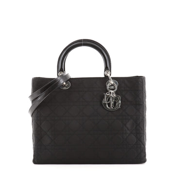 Christian Dior Lady Dior Bag Cannage Quilt Nylon Large