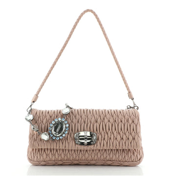 Miu Miu Crystal Clutch Matelasse Leather Medium