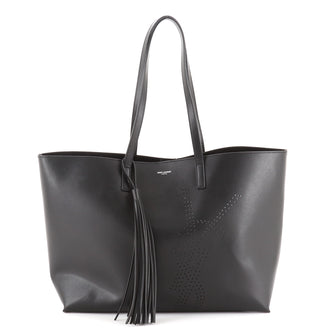 Saint Laurent Shopper Tote Perforated Leather Large