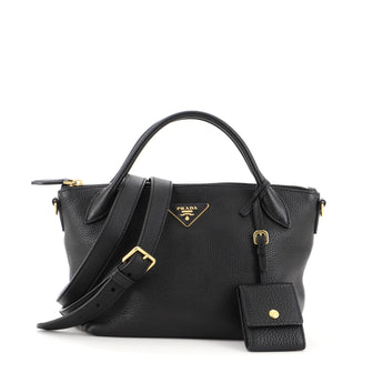 Prada Dual Strap Zip Tote Vitello Daino Small