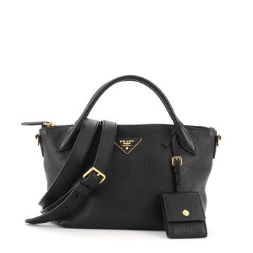 Prada Dual Strap Zip Tote Vitello Daino Small