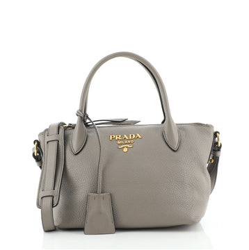 Prada Dual Strap Zip Tote Vitello Daino Small